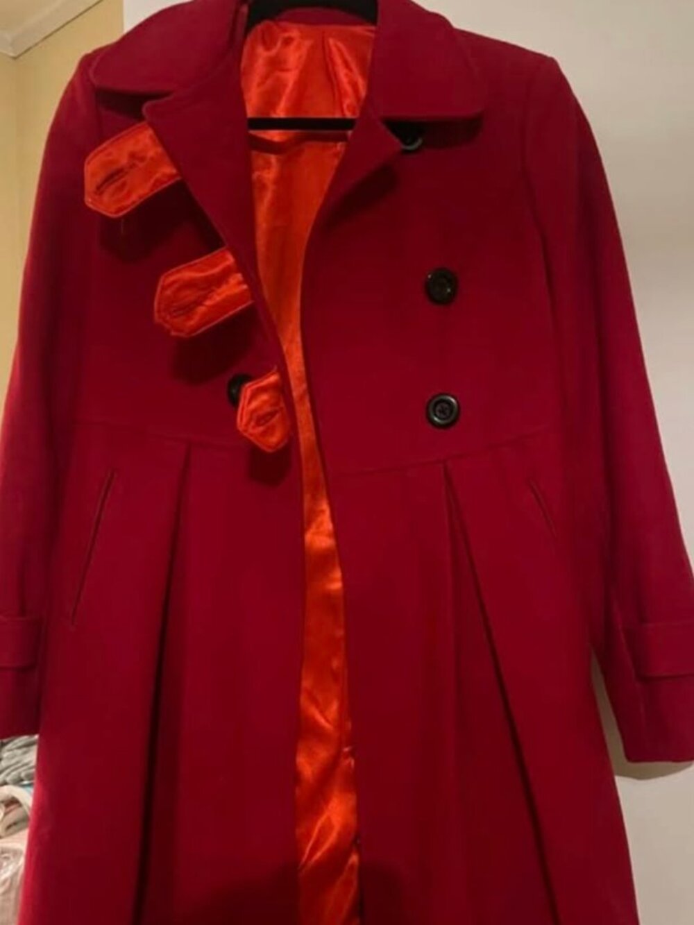 true red wool peacoat